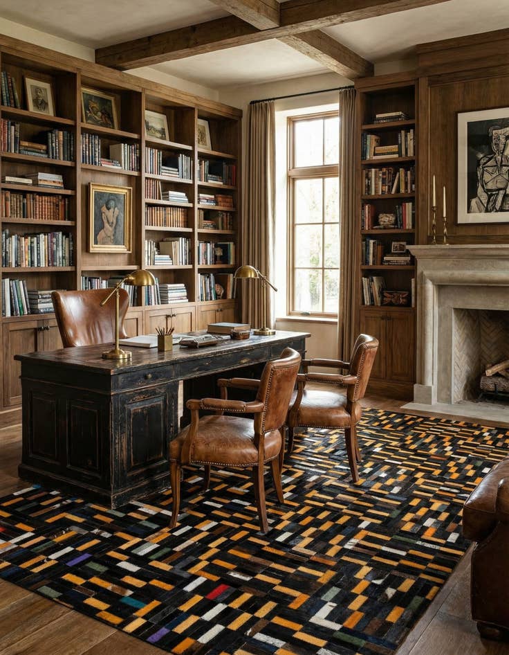 Detail image of  5' x 8' Cowhide - Patchwork Rug