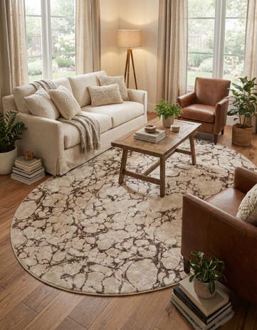Brown Oasis Oval Rug