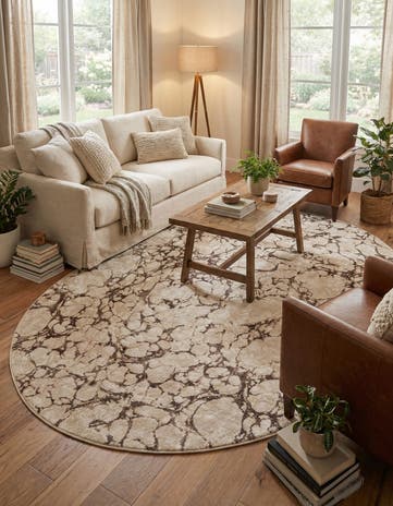Brown Oasis Oval Rug