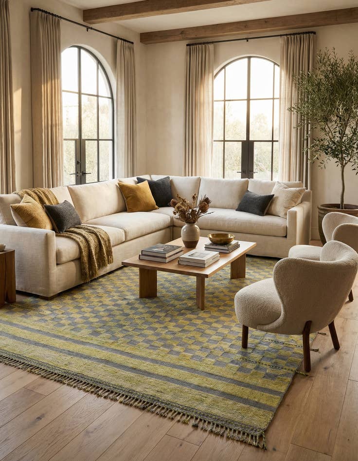 Detail image of 8' 10 x 12'  Hand Knotted Moroccan Wool Rug