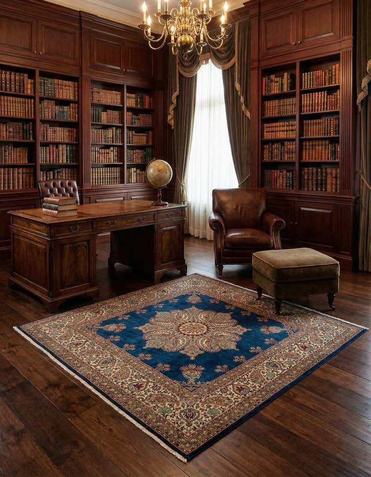 Detail image of 4' 9 x 4' 9 Hereke Silk Square Rug