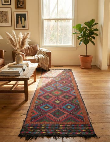 2' 1 x 8' 1 Hand Knotted Kilim Fars Persian Wool Runner Rug