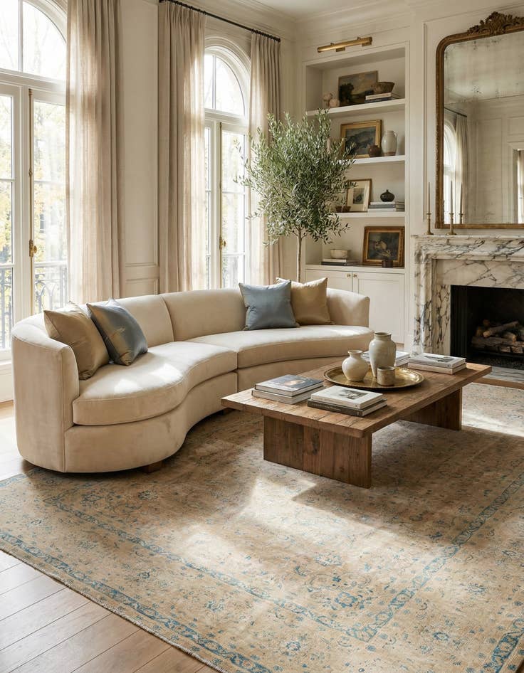 Detail image of 8' 10 x 12' 8  Hand Knotted Ultra Vintage Persian Wool Rug