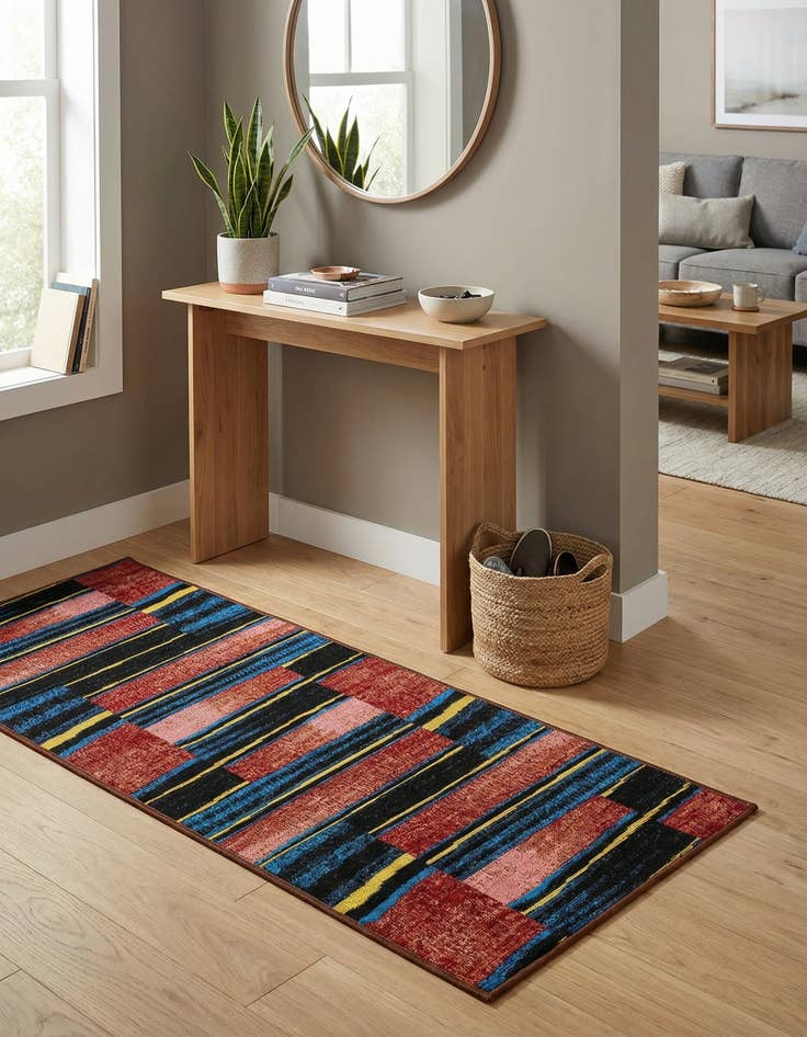 Detail image of 2' x 6' Easy-Clean Modern Indoor / Outdoor Runner Rug
