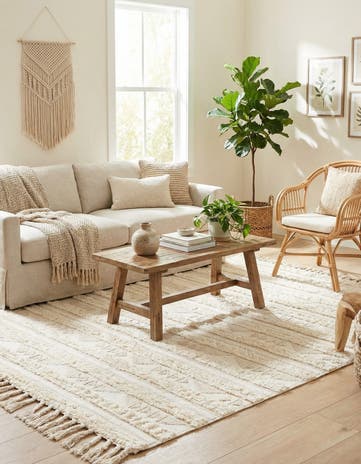 Ivory Hand Woven Arizona Wool Rug