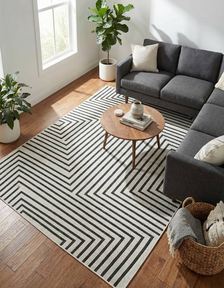 Detail image of  6' x 9'  Washable Modern Indoor / Outdoor Rug