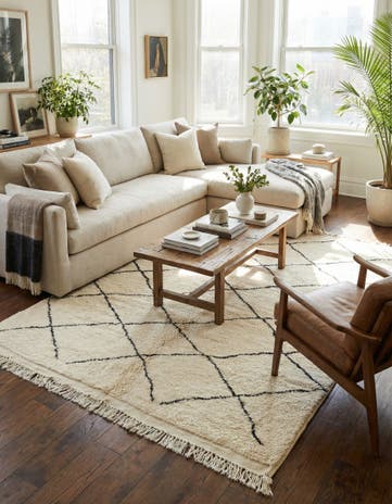 6' 9 x 10' Hand Knotted Moroccan Wool Rug