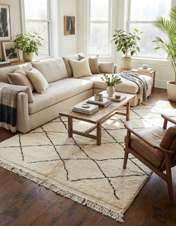 6' 9 x 10' Hand Knotted Moroccan Wool Rug