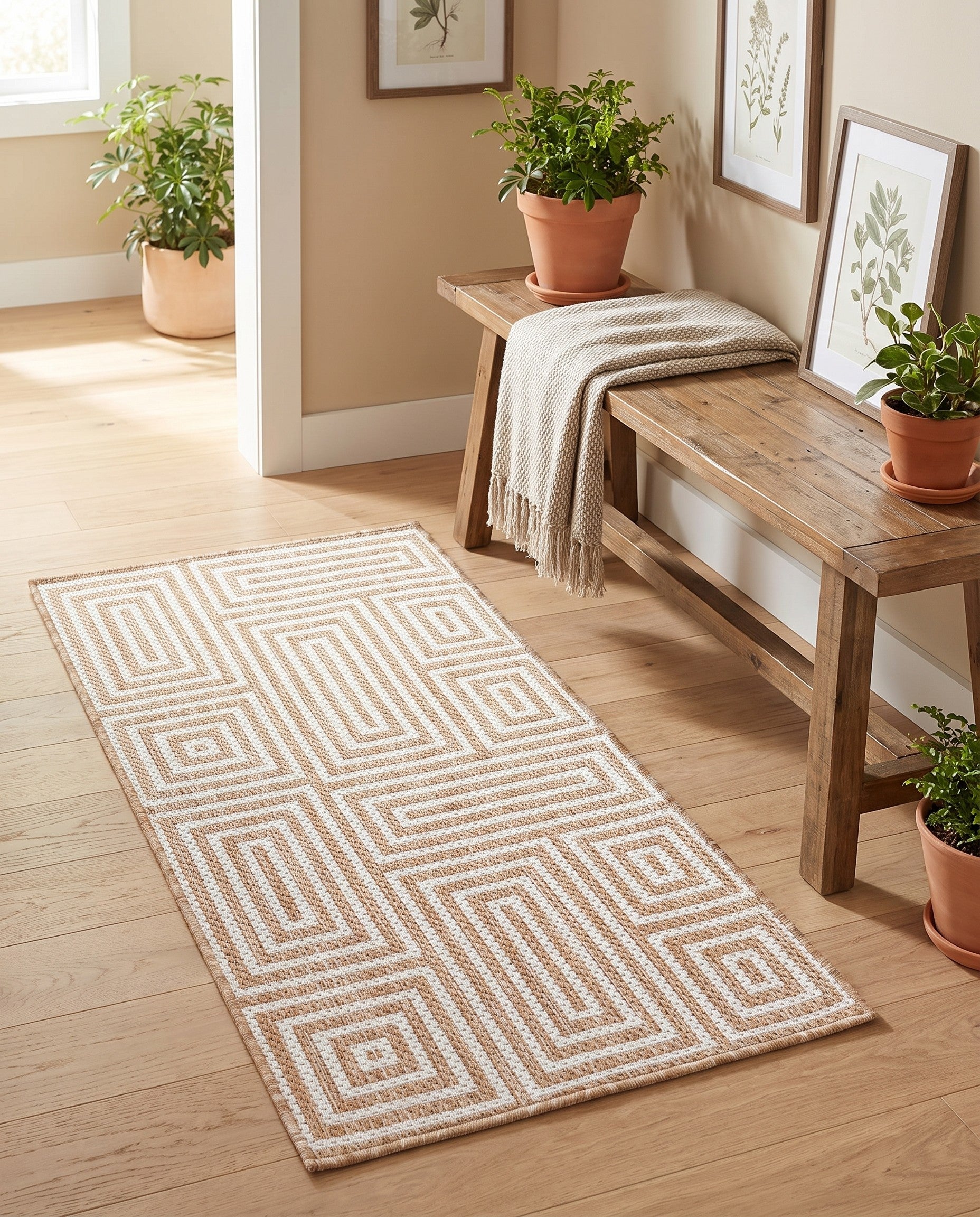 2' x 4' Easy-Clean Modern Indoor / Outdoor Runner Rug
