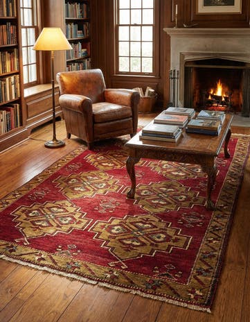 3' 4 x 6' 5 Hand Knotted Malayer Wool Rug