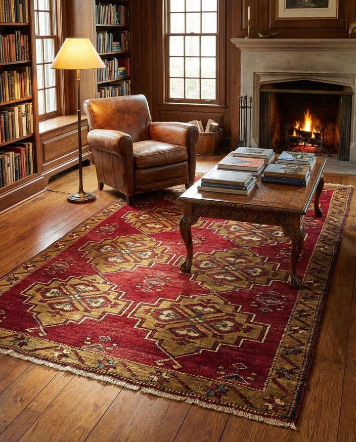 3' 4 x 6' 5 Hand Knotted Malayer Wool Rug