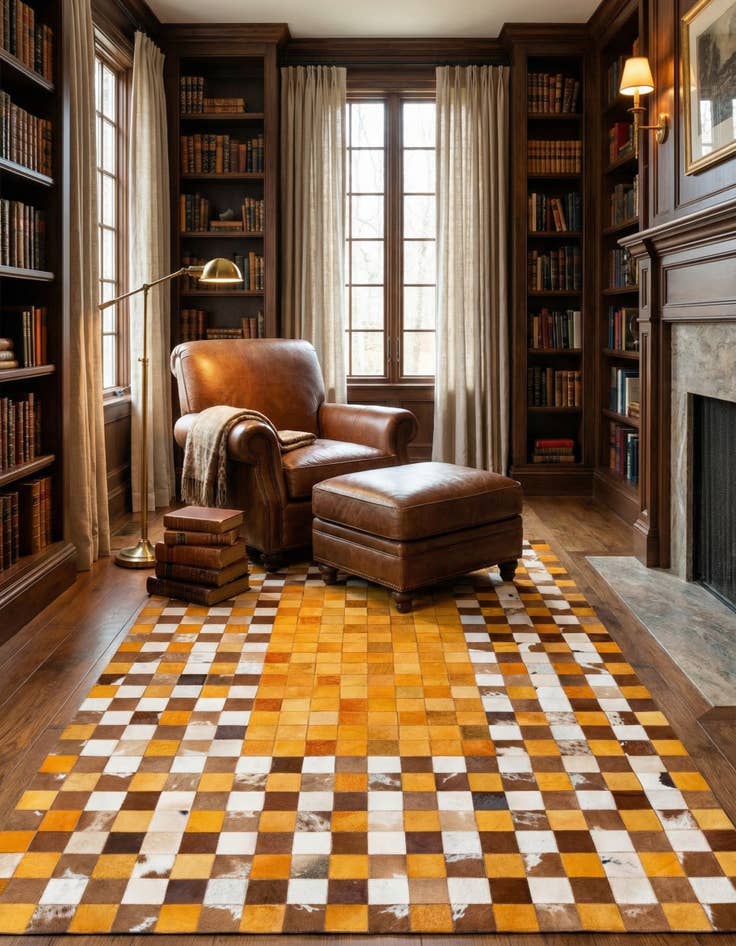 Detail image of 5' x 7' 11 Cowhide Stocks Rug