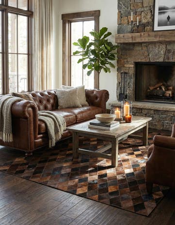 4' 11 x 7' 11 Cowhide Stocks Rug