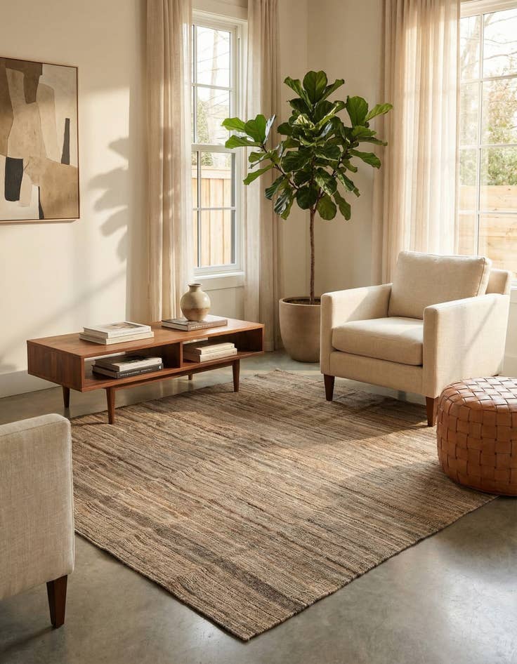 Detail image of 3' 10 x 3' 11  Hand Woven Kilim Modern Wool Square Rug