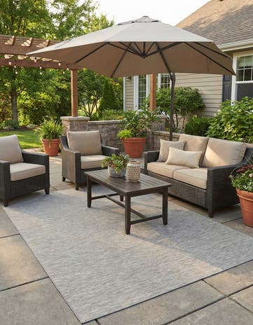 6' 3 x 9' Easy-Clean Solid Indoor / Outdoor Rug