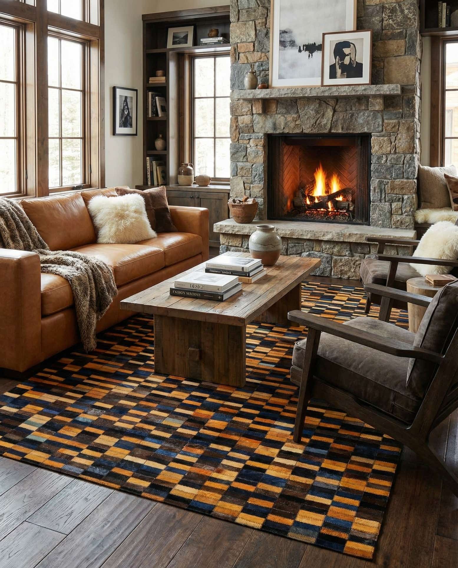 4' 11 x 7' 10 Cowhide - Patchwork Rug