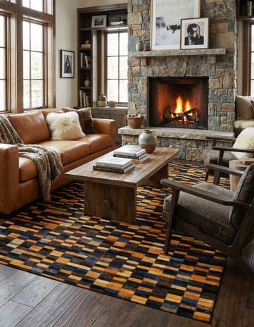 4' 11 x 7' 10 Cowhide - Patchwork Rug