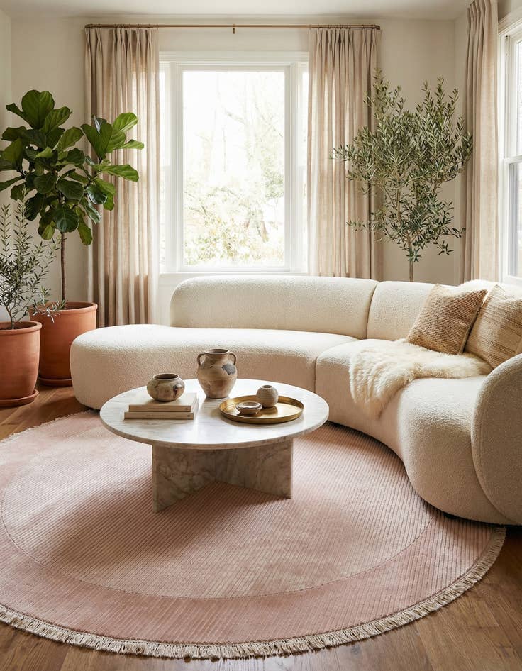 Detail image of  6' 6 x 6' 6  Hand Knotted Darya Wool Round Rug