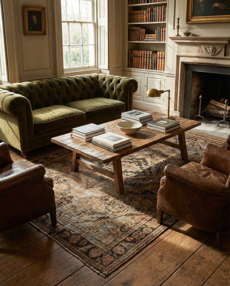 Detail image of 4' 3 x 6' 5 Hand Knotted Ultra Vintage Persian Wool Rug