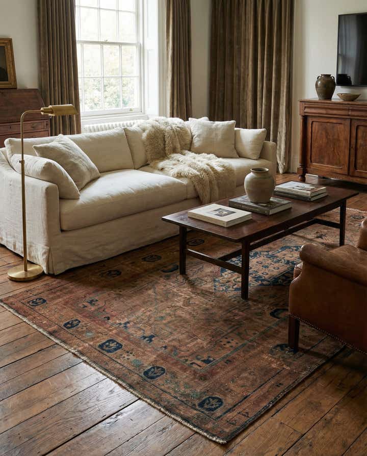 5' 6 x 10' 9 Hand Knotted Ultra Vintage Persian Wool Rug