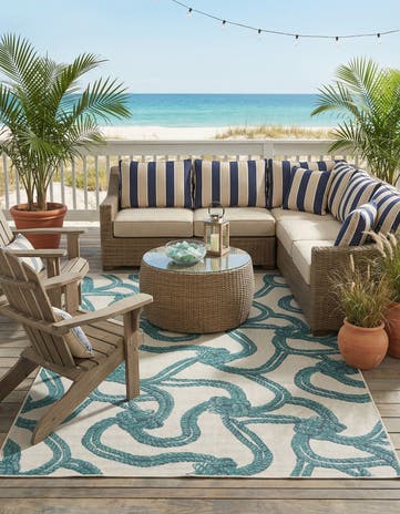9' x 12' Easy-Clean Coastal Indoor / Outdoor Rug