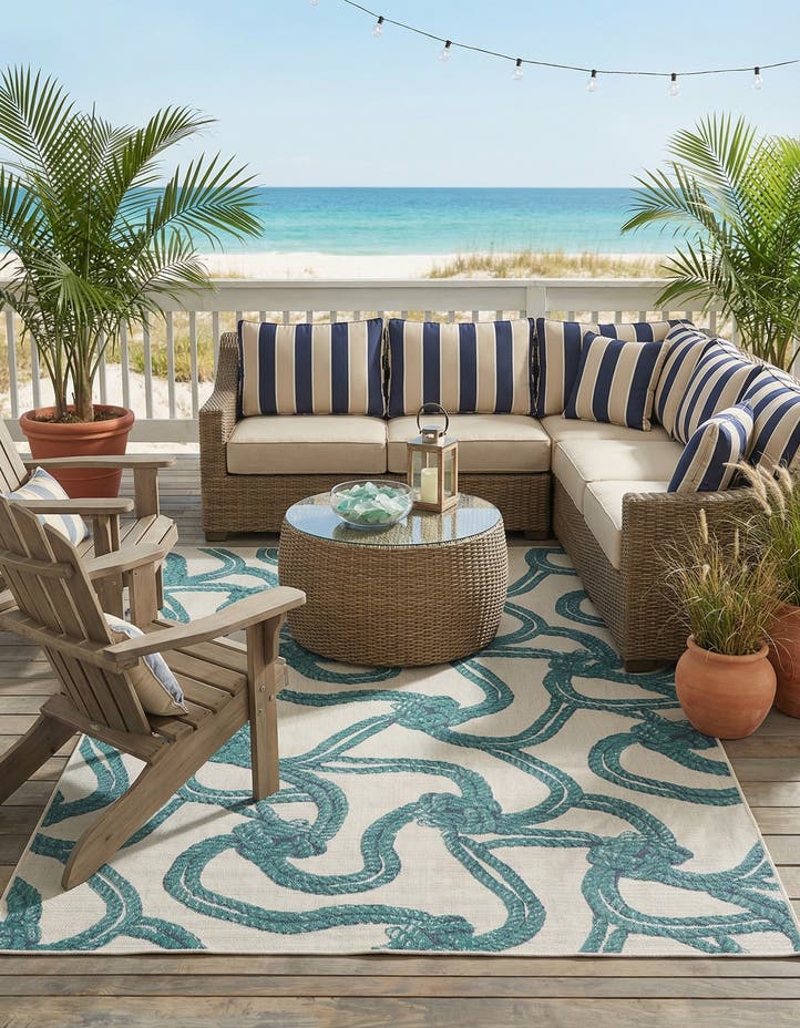 9' x 12' Easy-Clean Coastal Indoor / Outdoo...