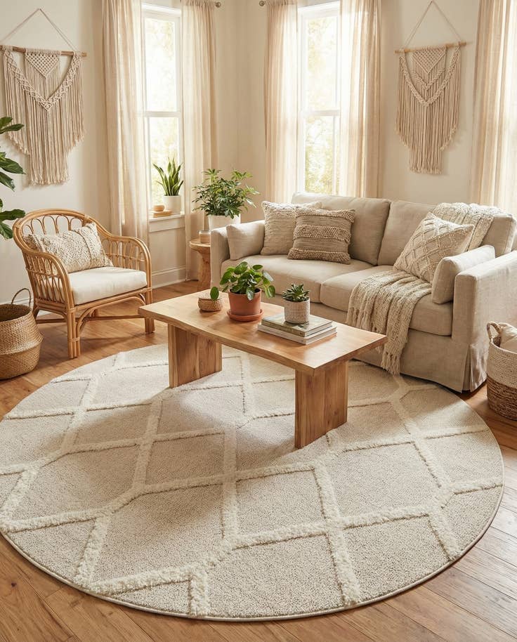 Detail image of 7' 10 x 7' 10 Boho Round Rug