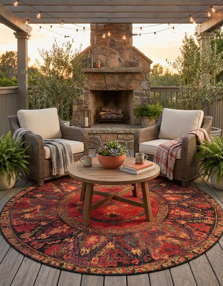 5' x 5' Easy-Clean Tribal Indoor / Outdoor...