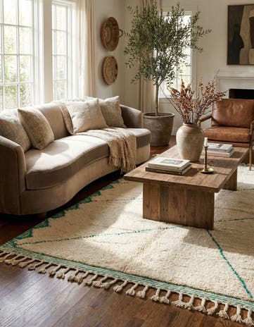 5' 3 x 8' 7 Hand Knotted Moroccan Wool Rug