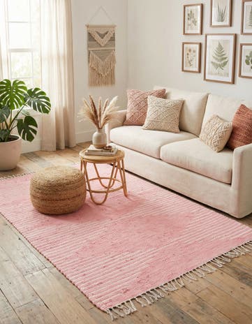 6' 1 x 9' Hand Woven Chindi Cotton Rug
