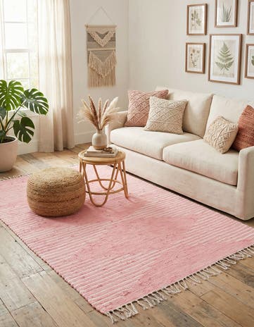 6' 1 x 9' Hand Woven Chindi Cotton Rug