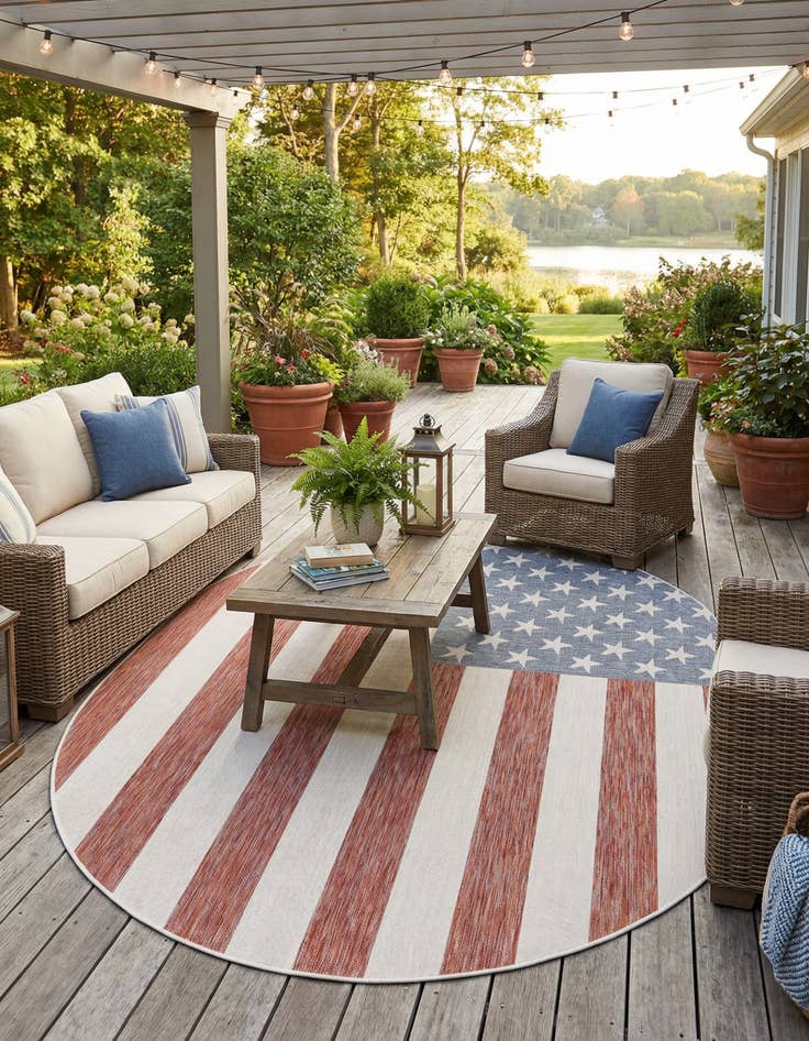 Detail image of 7' 10 x 10'  Washable Jill Zarin Indoor / Outdoor Oval Rug