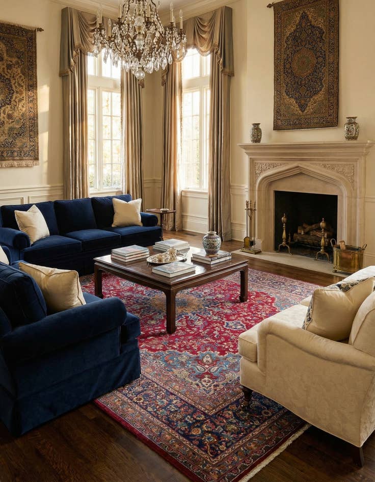 Detail image of  9' 9 x 13'  Hand Knotted Mashad Persian Wool Rug