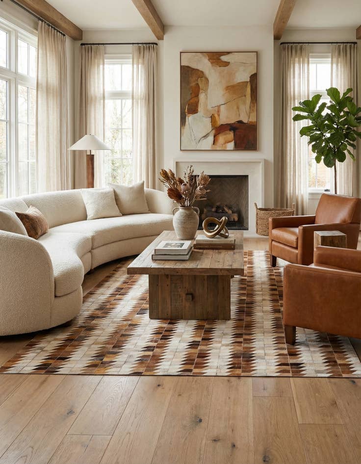 Detail image of 5' 4 x 7' 5 Cowhide Rug