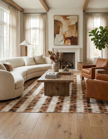 5' 4 x 7' 5 Cowhide Rug