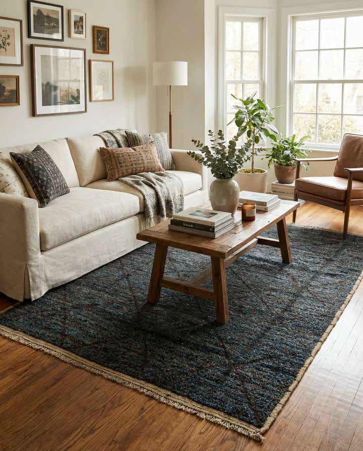 5' 10 x 8' 9 Hand Knotted Moroccan Wool Rug