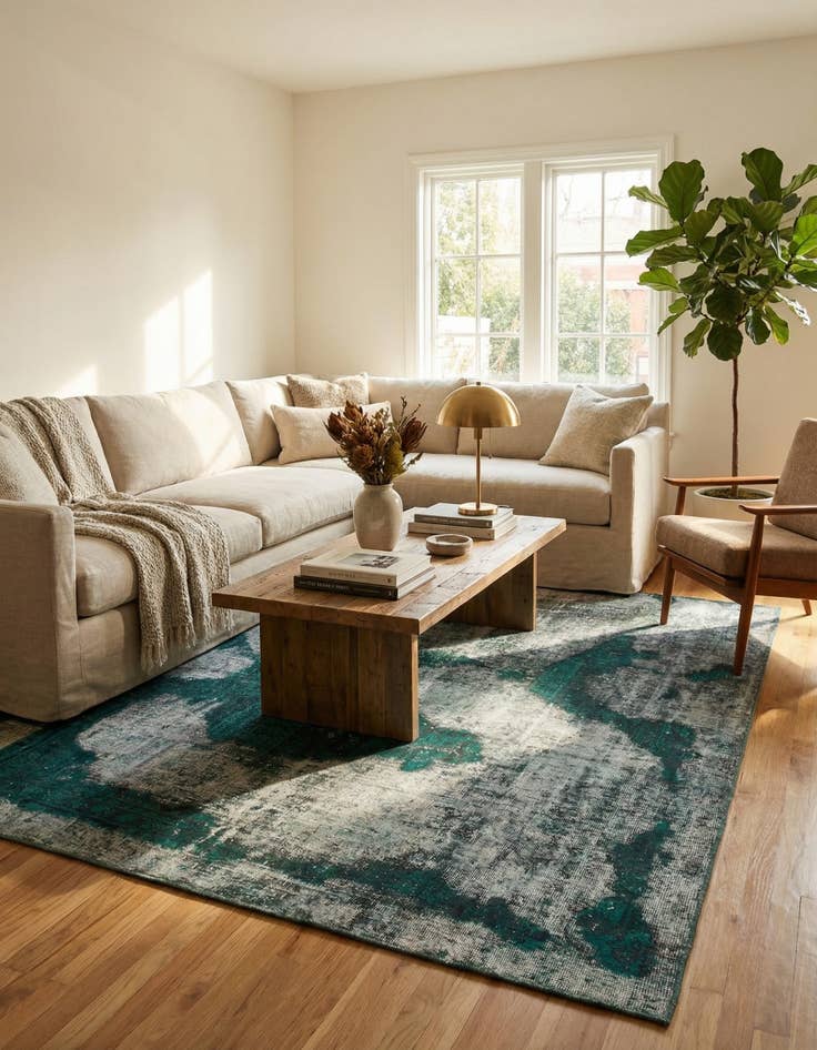 Detail image of 6' 3 x 6' 6  Hand Knotted Ultra Vintage Persian Wool Square Rug