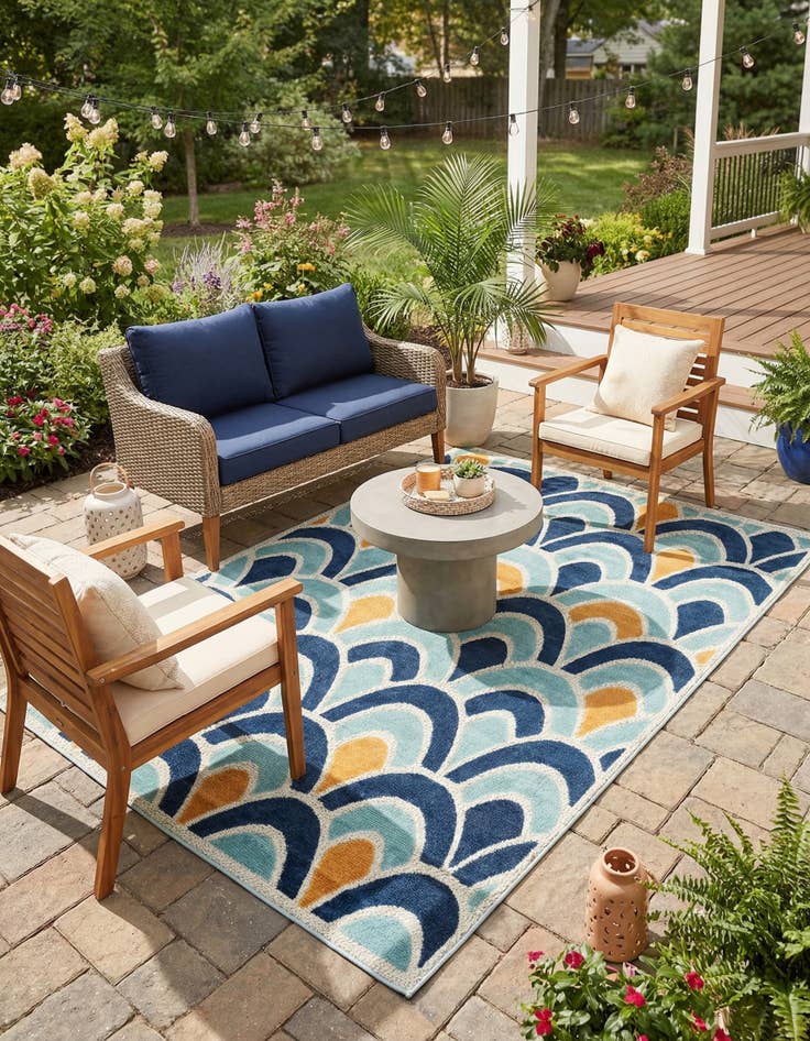 Detail image of 7' x 10'  Washable Belize Indoor / Outdoor Rug