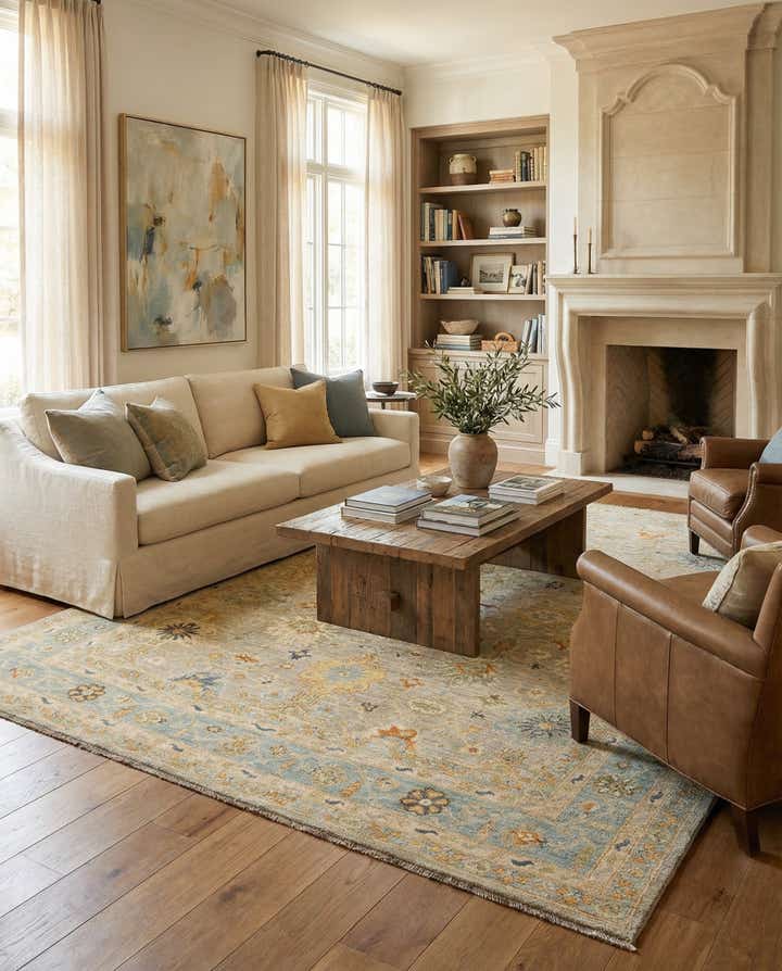 8' 4 x 9' 8 Hand Knotted Oushak Rug