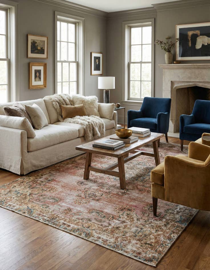 Detail image of  7' x 10' 10  Hand Knotted Ultra Vintage Persian Wool Rug