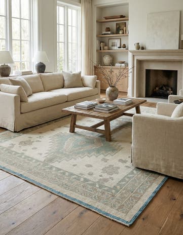 8' 9 x 12' 2 Hand Knotted Oushak Wool Rug