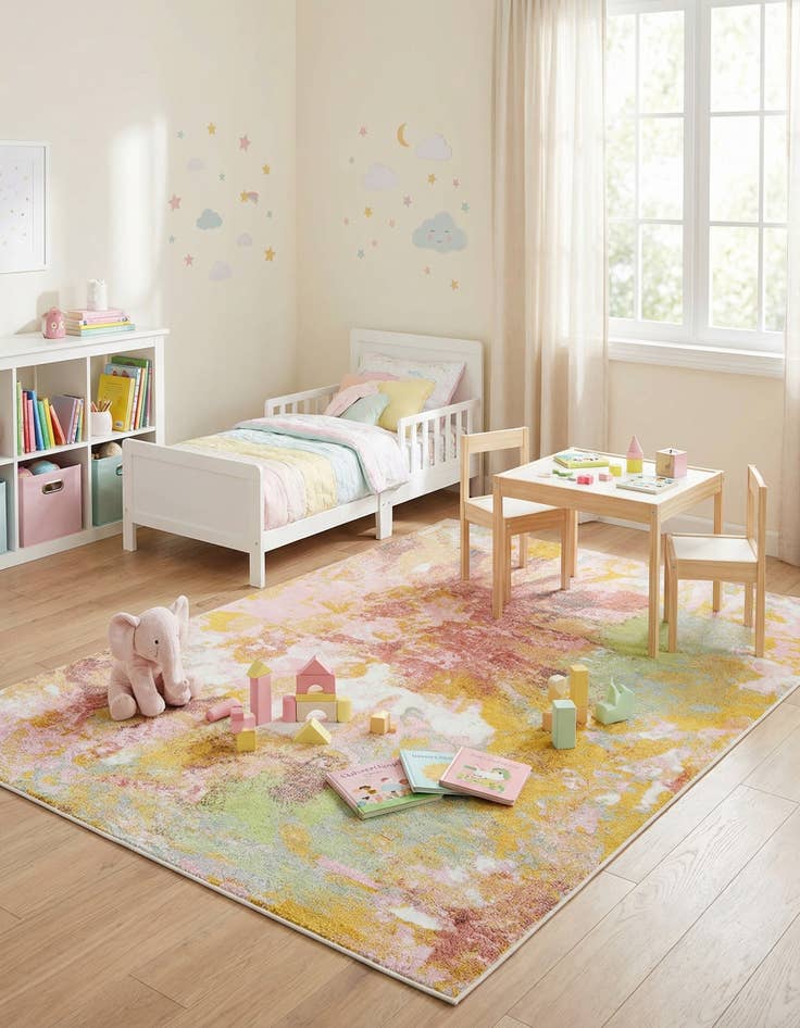 Detail image of 5' 3 x 8' Abstract Whimsy Kids Rug