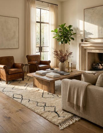 6' 3 x 9' 5 Hand Knotted Moroccan Wool Rug