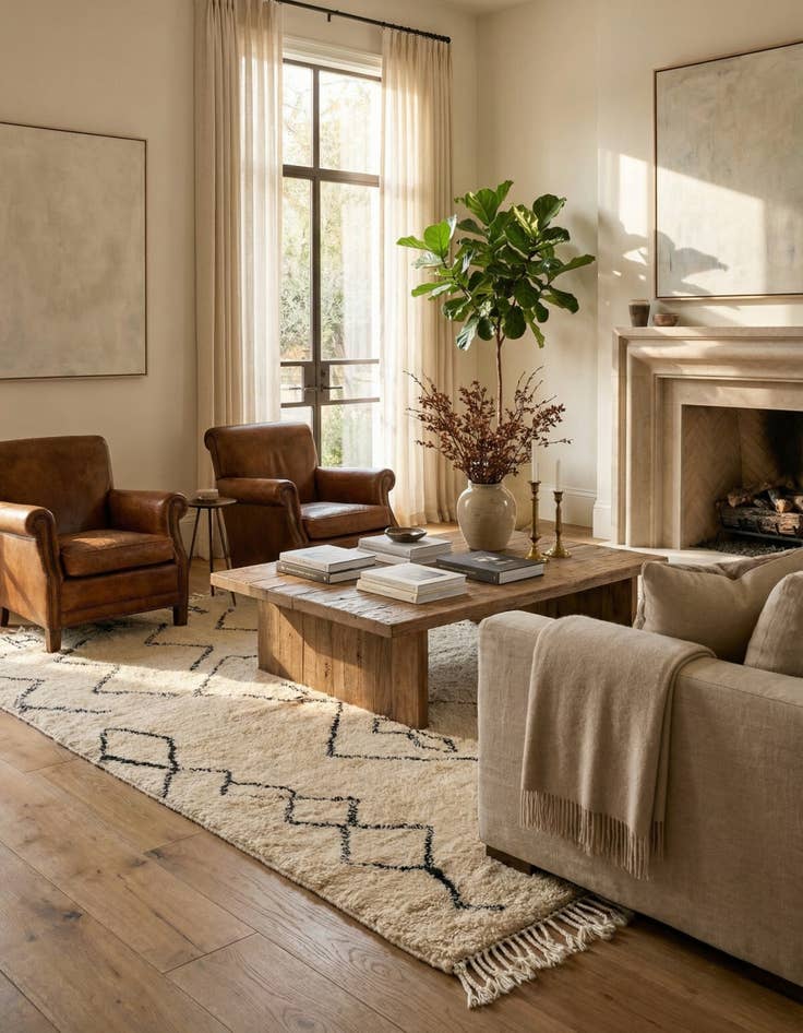 Detail image of 6' 3 x 9' 5  Hand Knotted Moroccan Wool Rug