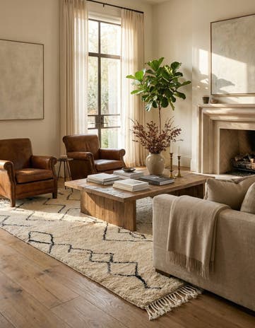 6' 3 x 9' 5 Hand Knotted Moroccan Wool Rug