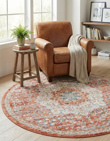 Red Newport Round Rug