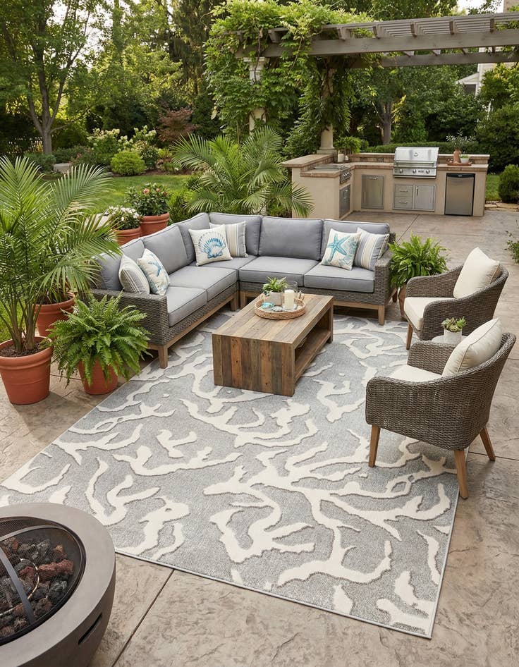 Detail image of 10' x 14' Easy-Clean Sabrina Soto Indoor / Outdoor Rug