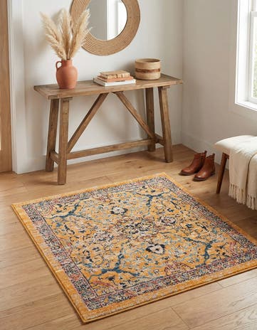 Yellow Lola Square Rug