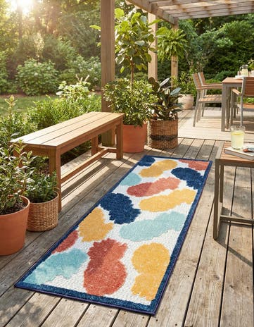 White Easy-Clean Belize Indoor / Outdoor Runner Rug