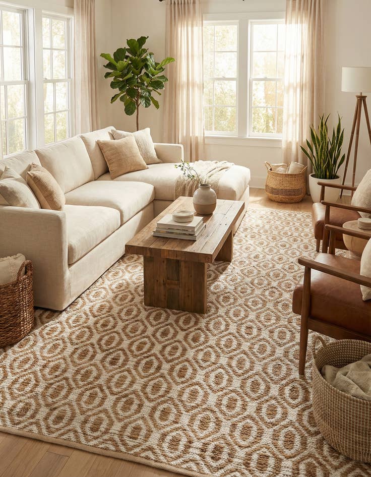 Detail image of  10' x 14' 1  Hand Woven Chindi Jute Rug